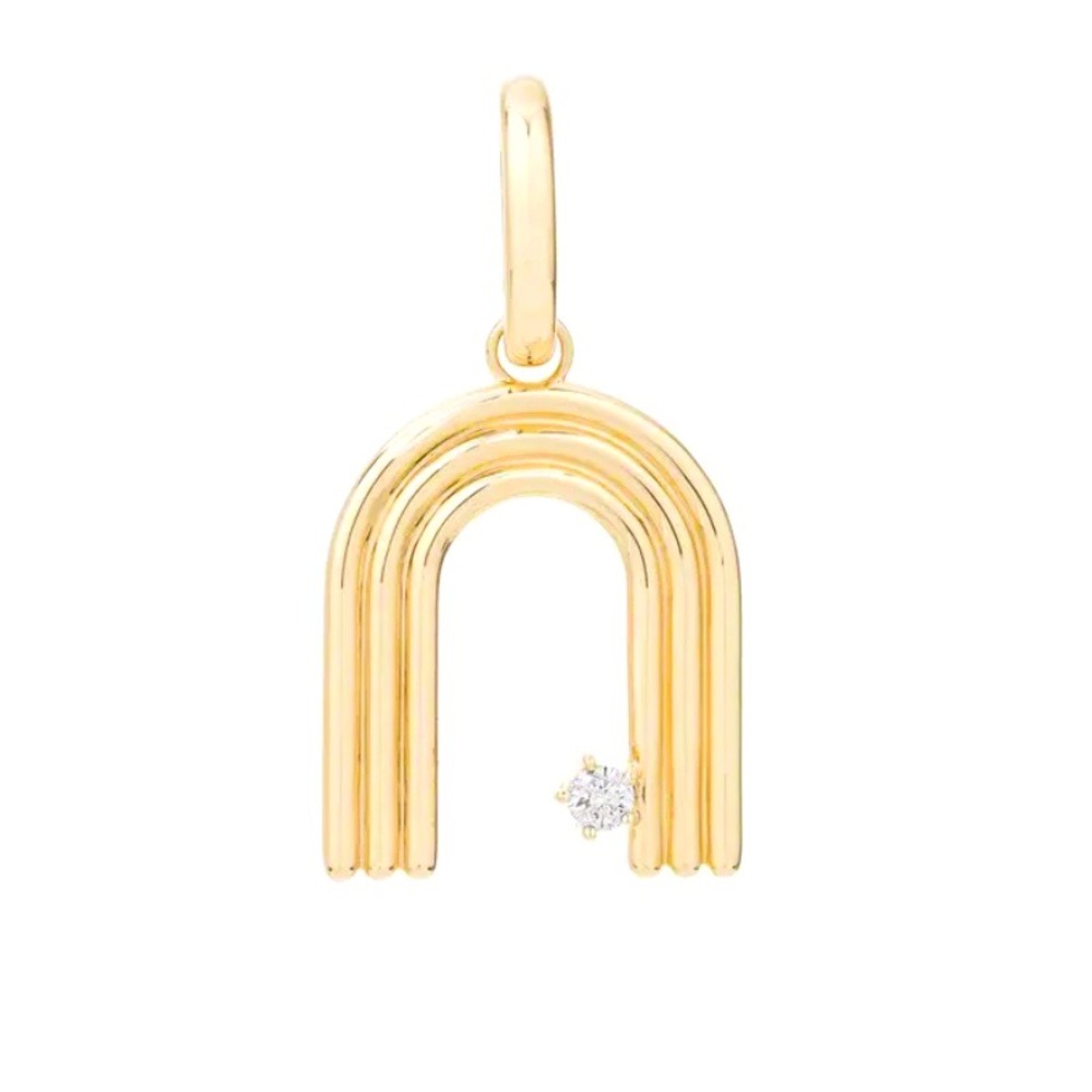 Adina Reyter Groovy Diamond N Initial Hinged Charm